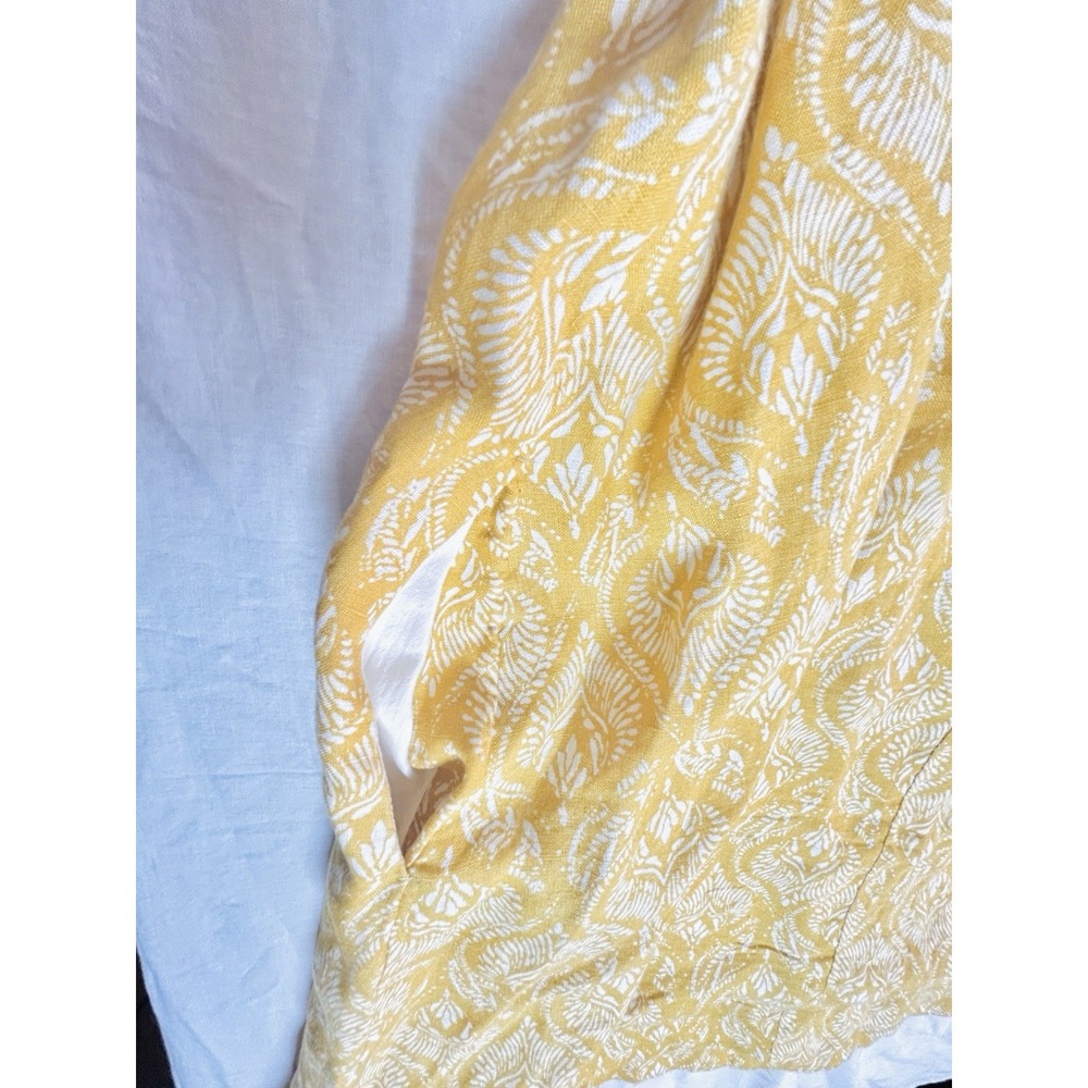 Sigrid Olsen Womens Tunic Dress Mustard Yellow Sleeveless XL Linen Pockets - Picture 8 of 8